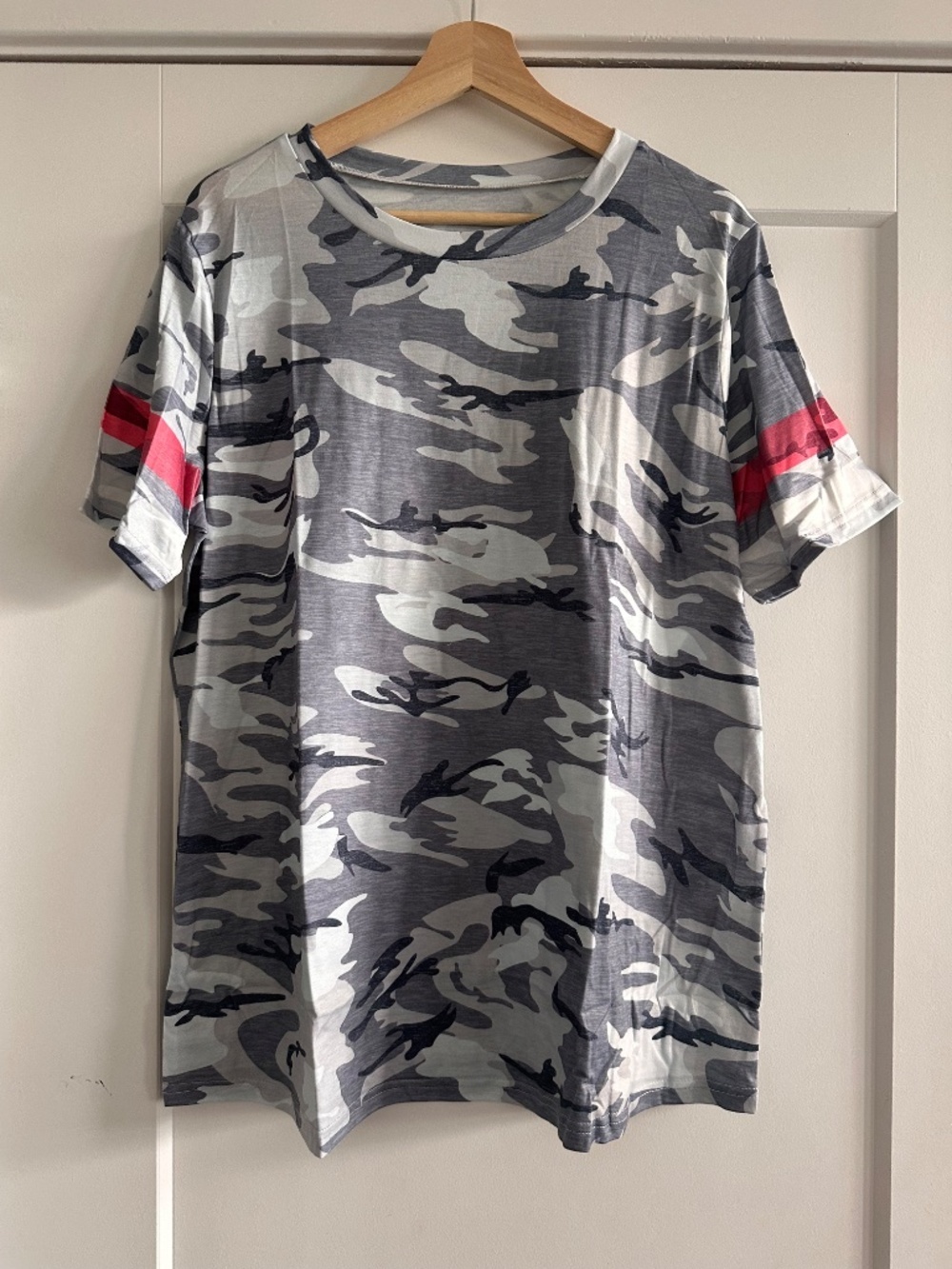 Grey Camo Pink Stripe Tee - Picture 2 of 5